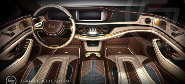 Gold. Leder. Luxus: Ummöblierung der neuen Mercedes S-Klasse: Carlex Design schafft ein Mercedes-S-Klasse Interieur der Superlative 