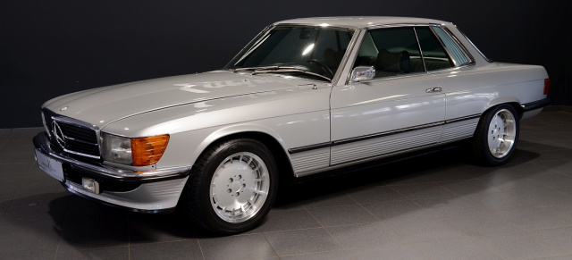 Unterm Hammer: 107er mit Lorinser LO Leichtmetallrädern: Entdeckt bei Lorinser Classic: Mercedes-Benz 350 SLC