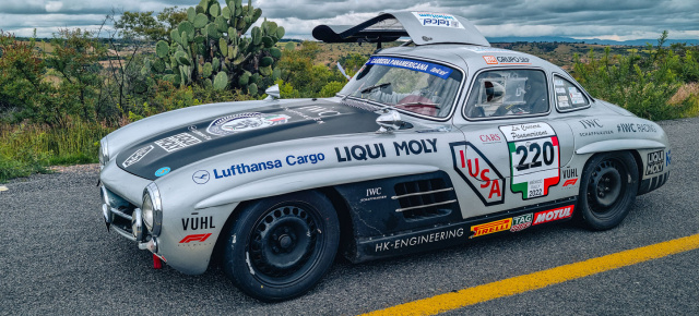 70 Jahre nach dem legendären Mercedes-Doppelsieg: HK-Engineering geht mit einem 300 SL Flügeltürer bei der Carrera Panamericana an den Start - und fährt aufs Podium!