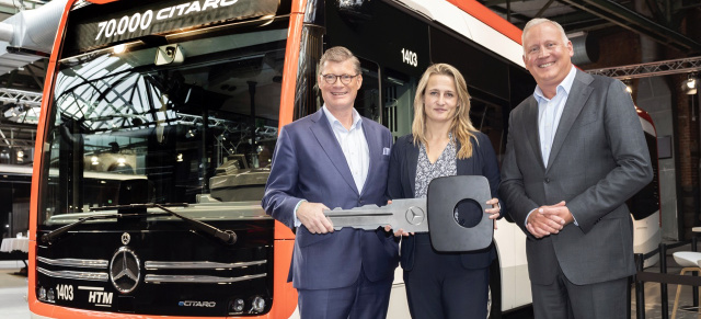 Der vollelektrisch angetriebene Jubiläumsbus eCitaro fährt in den Niederlanden: Rekord: 70.000 Citaro von Mercedes-Benz