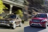 GLC vs. GLK: Wo  liegt der Klassenunterschied?: Die zweite Generation des Mercedes-Mittelklasse-SUV präsentiert sich größer in Form 