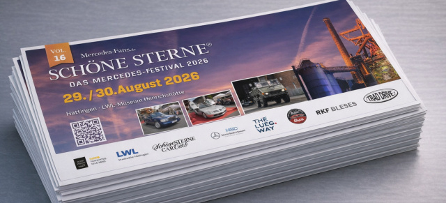 16. SCHÖNE STERNE, 29./30. August 2026, Hattingen/Ruhr: Der Vorverkauf für das große Mercedes-Festival SCHÖNE STERNE ist gestartet