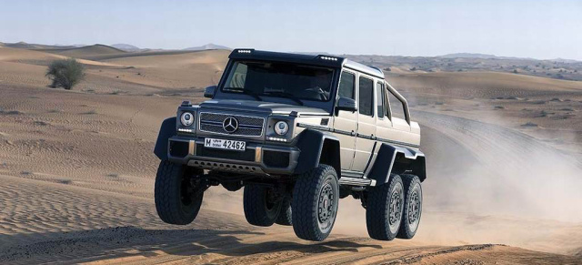 Mächtiges "G-Tier" Mercedes G63 AMG  6x6 : Seriennahes Showcar G 63 AMG 6x6  bringt die Wüste zum Beben