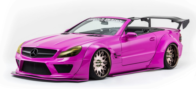 Mercedes-Benz SL R230:‭ ‬Tuning extrem‭ : Rosa Monsterbacke:‭ ‬Mercedes-Benz SL600‭ ‬macht sich mega breit‭  