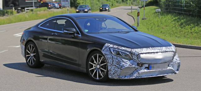 Erlkönig erwischt: Mercedes-AMG S63 Coupé Mopf: Spy Shot Debüt für das S63 Coupé Facelift 2018