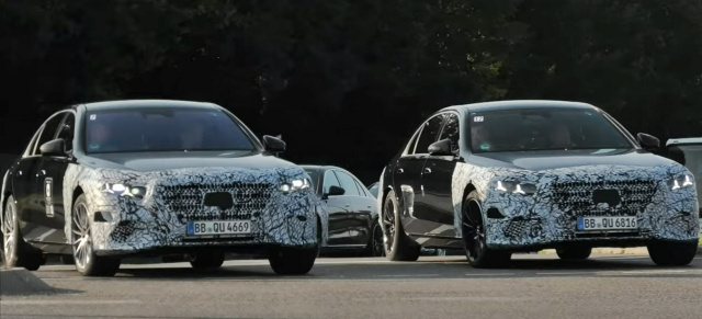 Mercedes-Benz Erlkönig erwischt: Spy Shot-Video:  Mercedes-S-Klasse W223-Facelift-Konvoi