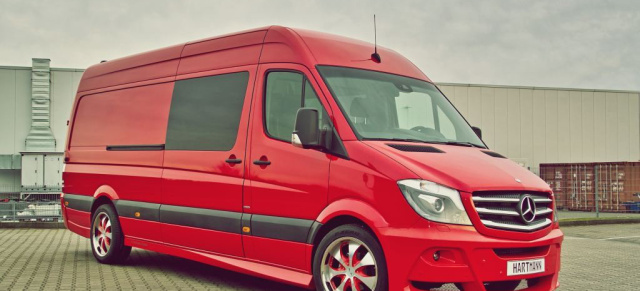 Rot und rassig: Sportiver Mercedes-Benz Sprinter von Hartmann Tuning : VANSPORTS macht den langen Sprinter sportlich fit