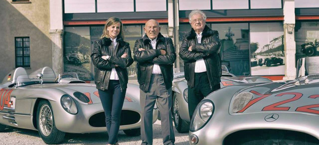 Stirling Moss und Hans Herrmann im Mercedes-Benz 300 SLR: Mercedes-Benz feiert 60 Jahre Mille-Miglia-Sieg von 1955