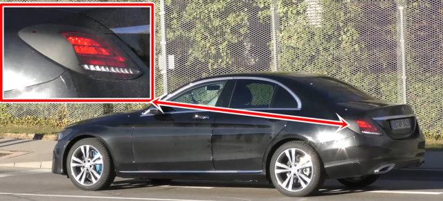 Mercedes-Benz Erlkönig: Spy Shot Video: Neue Hecklampen-Grafik der C-Klasse W205 2018