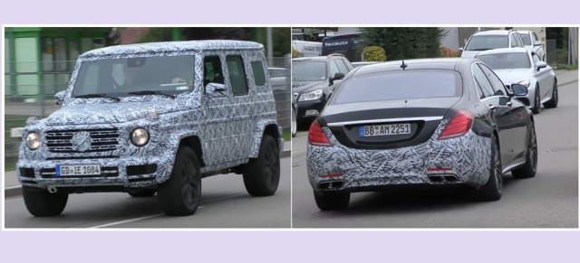 Mercedes-Benz Erlkönige: Neue G-Klasse und S-Klasse Facelift im Video: Spy Shot: Mercedes G-Klasse 2018 und S-Klasse Facelift gefilmt