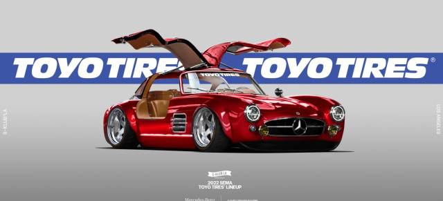 Premiere auf der SEMA 2022: Monsterbacke-Gullwing: Toyo Tires präsentiert „ersten Mercedes 300 SL Gullwing-Breitbau der Welt“