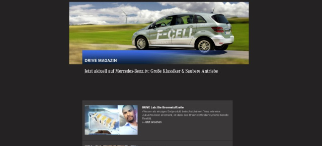 Große Klassiker und saubere Antriebe auf Mercedes-Benz.tv: 