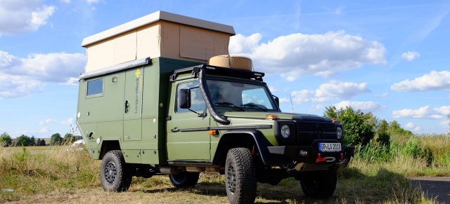 Auf-G-setzter: Mercedes-Benz G‭ ‬290‭ ‬Professional mit Langer‭ & ‬Bock Wohnkabine