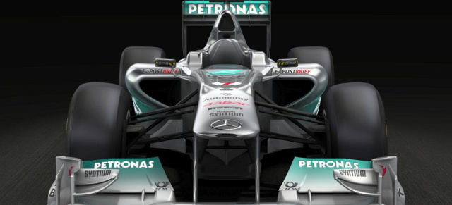 Erstes Bild vom neuen Mercedes GP Formel 1 für die Saison 2011: Der neue Mercedes GP W02 wird am 1. Februar in Valencia, Spanen vorgestellt. 