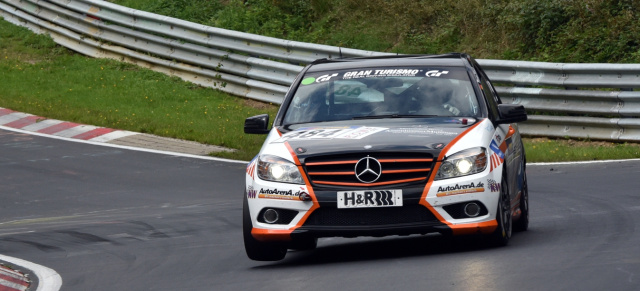 Team AutoArena beim 7. Lauf der VLN Langstreckenmeisterschaft : Podiumsplatz für den C230 V6 von AutoArenA beim Saison-Höhepunkt der VLN