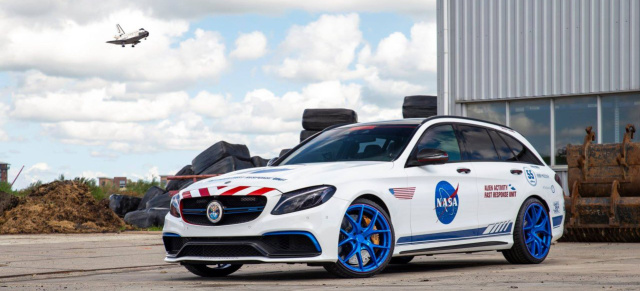 Mercedes C63 AMG: Optik-Tuning: Die etwas andere C63-Optik: C63 S T-Modell im NASA-Look