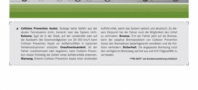 MB Assistent: COLLISION PREVENTION : Die neue Mercedes B-Klasse bietet mit neuem Assistenz- und Bremssystem COLLISION PREVENTION ASSIST eine Weltneuheit in der Kompaktklasse