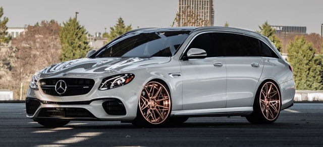 Mercedes-AMG E63 S: Powertuning: Kraftkombi: 825 PS treiben den goldig geräderten E63 S (S213) an