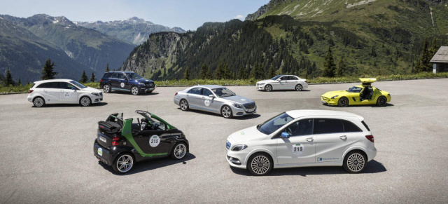 Der Berg ruft: Silvretta E-Auto Rallye (02.-05. Juli 2015) : Mit geballter Effizienz über die Alpen: Mercedes-Benz und smart auf e-Mission im Montafon 