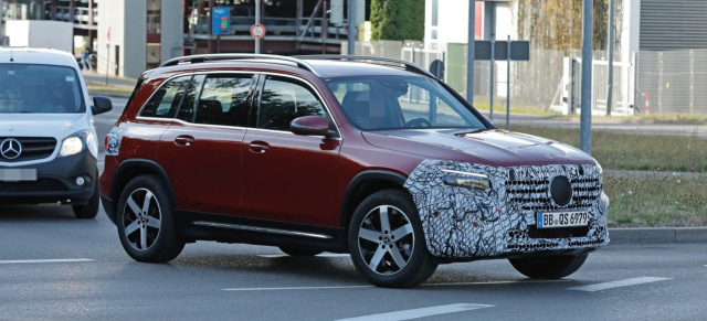 Mercedes Erlkönig erwischt: Spy-Shot-Debüt: Erste Bilder vom GLB Facelift X247