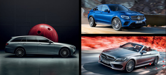 Autohaus: Mercedes-Premieren-Trio am 17. September 2016: Save the Date:  Showroompremiere für Mercedes C-Klasse Cabrio, GLC Coupé und E-Klasse T-Modell 