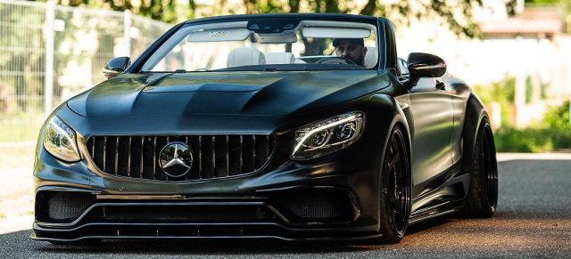 Black & Better ist das Mercedes S500 Cabriolet A217: Matt gesetzt. Tief gestapelt. Fett gemacht.