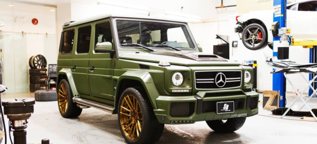 G wie Grün & gewaltig:  Mercedes AMG G63 von SR Auto: Der grün gedresste Geländewagenklassiker präsentiert sich nur farblich im Wald- und Wiesenlook